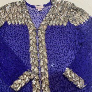 Vintage 80s Amoureuse Sequin & Beaded Robe
